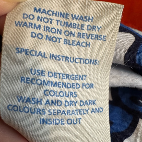 Blue Floral Tunic Orange Trim Light Weight 100% Cotton US Size 4 Beach Cover Up - Picture 13 of 15